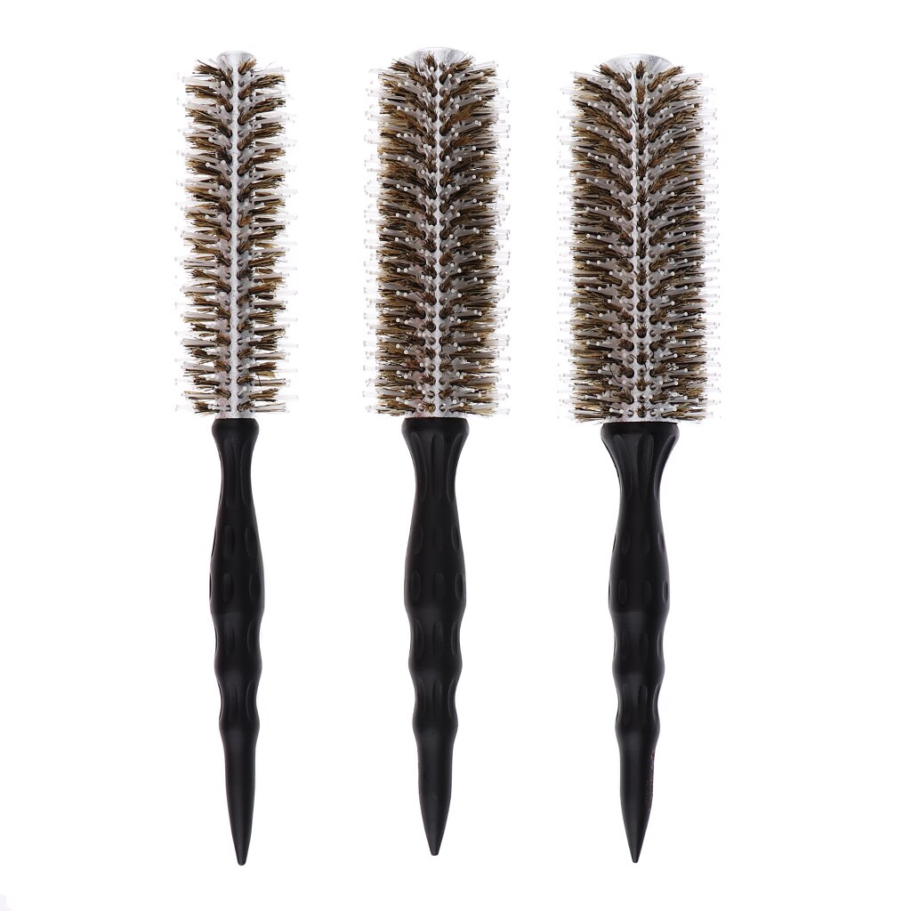 Wood Bristle Round Hair Brush for Blow Drying, Wet, Thick And Curly Hair