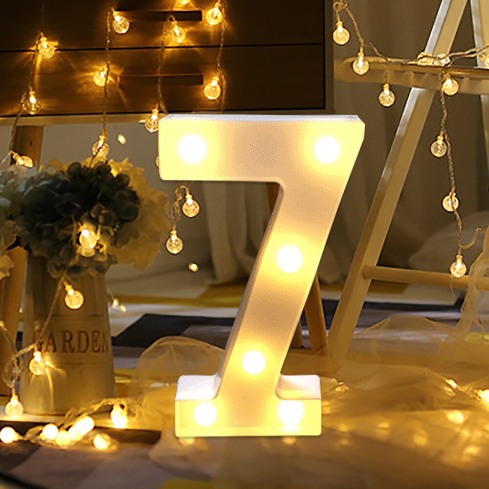 LED Digital Light Number Lamp Alphabet LED Digital Wedding Decoration Light Up White Plastic Digital Standing Hanging Lights: H