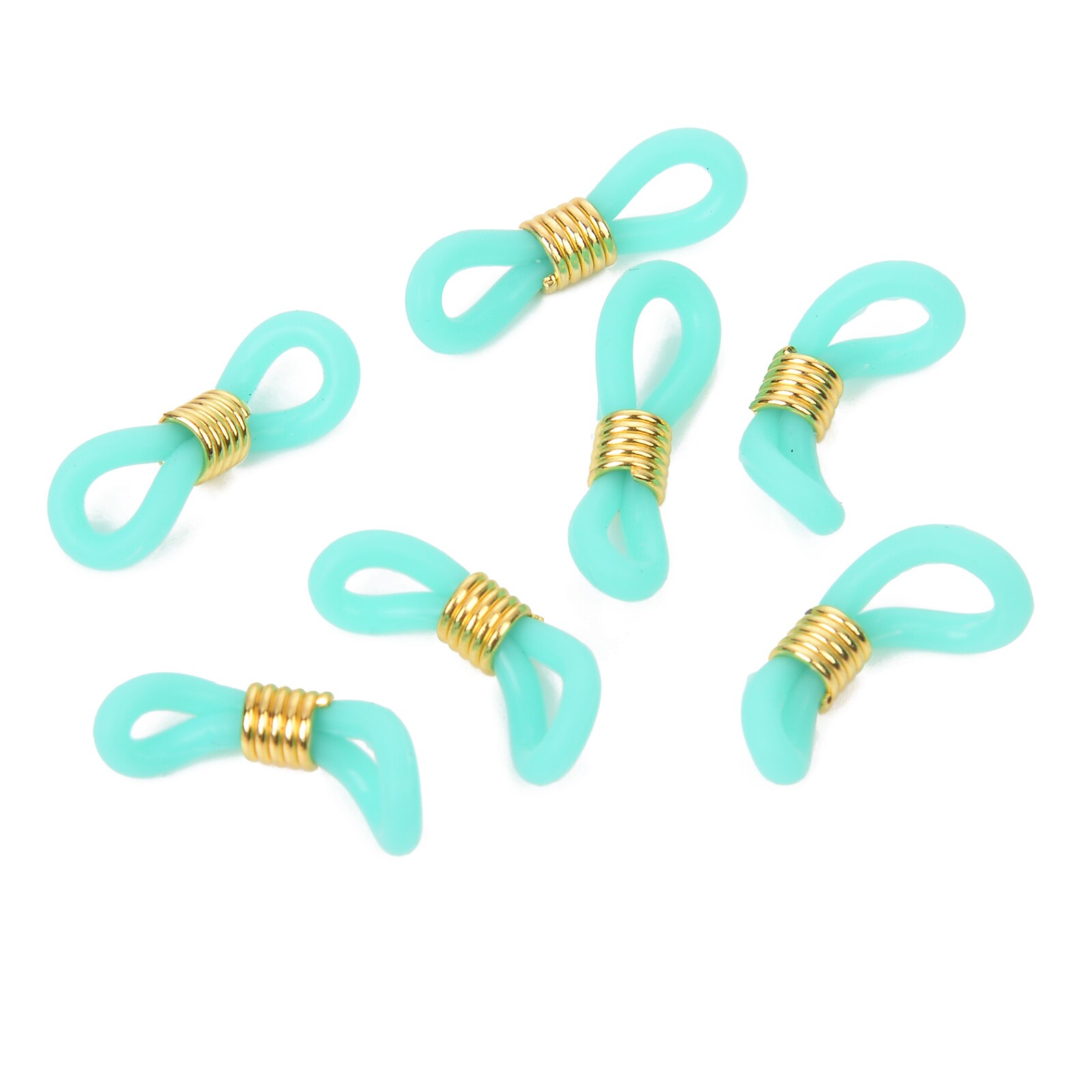 50 sztuk 22x11mm 18 kolory łańcuszek do okularów gumy silikonowej stop złota kołatka antypoślizgowe okulary okulary klamra DIY akcesoria: Light Green