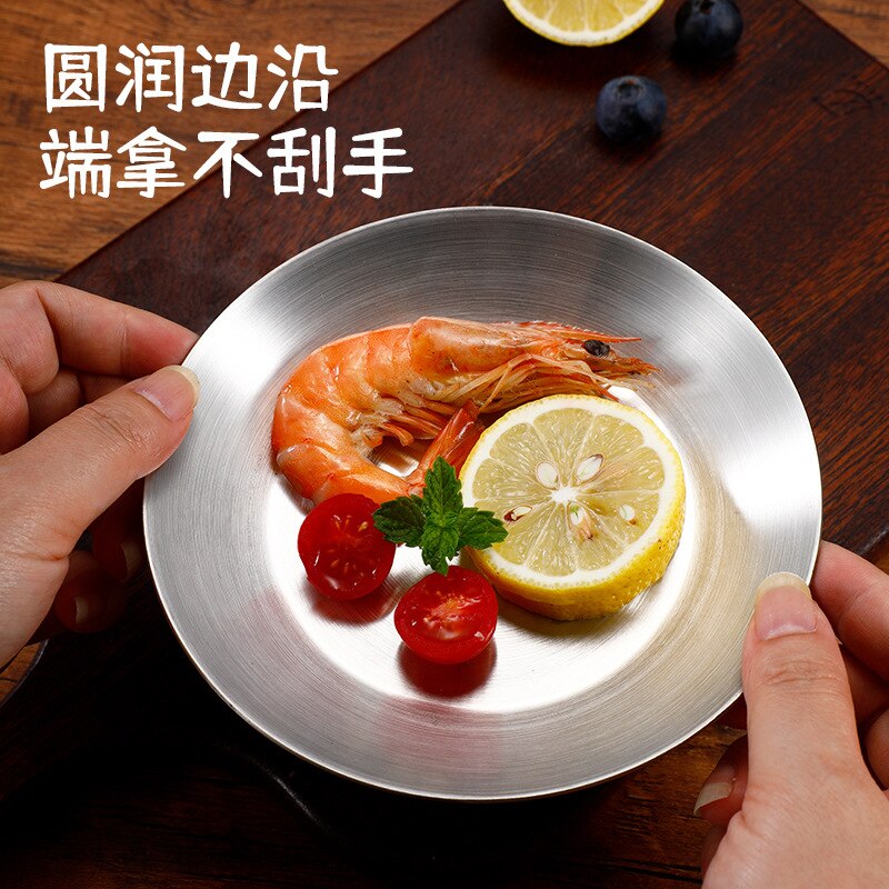 Ronde Gouden Koreaanse Kimchi Schotel Roestvrijstalen Huishoudelijke Snack Sojasaus Pot Kruiden Schotel Keuken Dipsaus Plaat