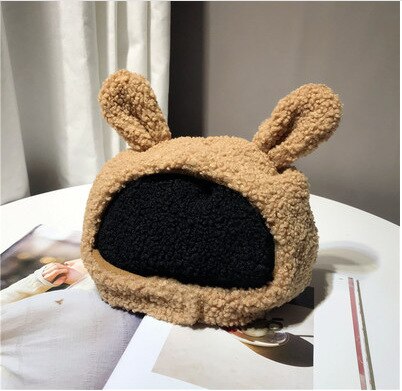 Gorros de protección japoneses suaves para las orejas para mujer, cálidos para otoño e invierno, gorro de lana de cordero para mujer, NS1698: camel