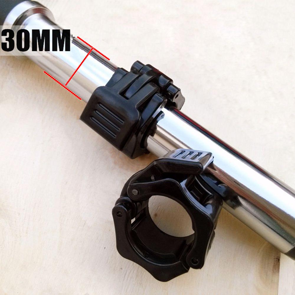 2pc 1" 2" Weightlifting Barbell Collar Fitness Crossfit Quick Release Dumbbell Clamp Powerlifting Musculation Lift Gym Equipment: Black 30mm