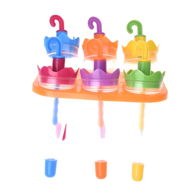 6 x Umbrella 6 Cell Frozen Ice Cream Pop Mold Popsicle Maker Lolly Mould Tray
