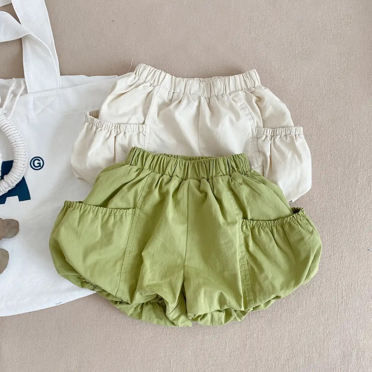 Vidmid Zomer Baby Meisje Dunne Pompoen Shorts Koreaanse Kinderen Grote Pocket Bud Shorts Meisjes Shorts P5963