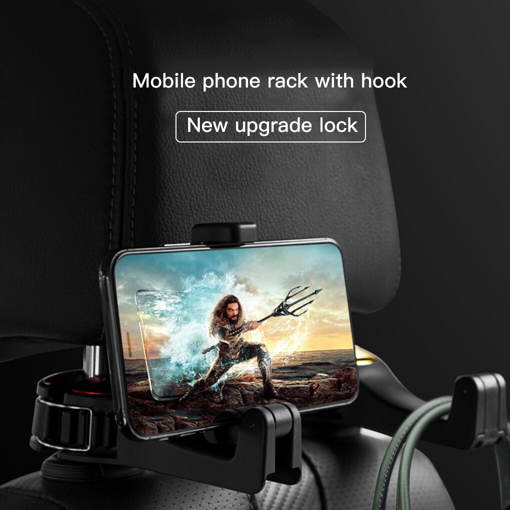 Soporte móvil ajustable titular del teléfono del coche reposacabezas de coche ganchos de sujeción asiento colgador trasero Clips para bolso de artículos para el hogar