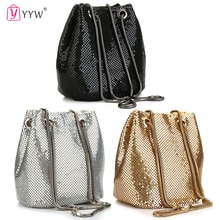 Women Bucket Shoulder Bag With Sequin Crossbody Bag Evening Party Sliver Gold Purse Girl Handbags Female Clutches Bolsos