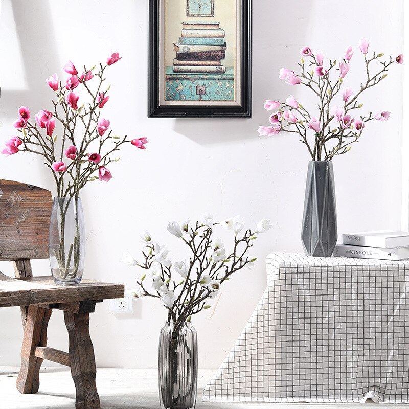 88cm Artificial Magnolia Flower Branch Home Garden Office Bedroom Living Room Decoration Party Supplies flores artificiais