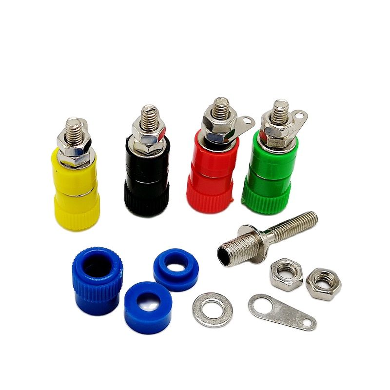 Terminal Binding Post With 4mm Banana Socket 5 Colour For Amplifier Instrument Power Supply Panel Mount Connector 10Pcs/Lot