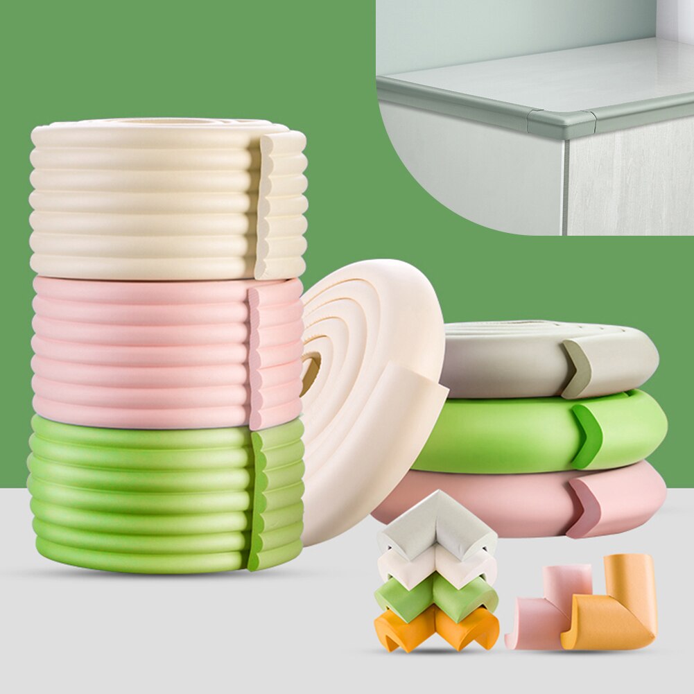 2M L Shape Soft Baby Safety Desk Table Edge Guard Strip Security Kids Protection Bumper Edge Angle Home Anti-collision Strip