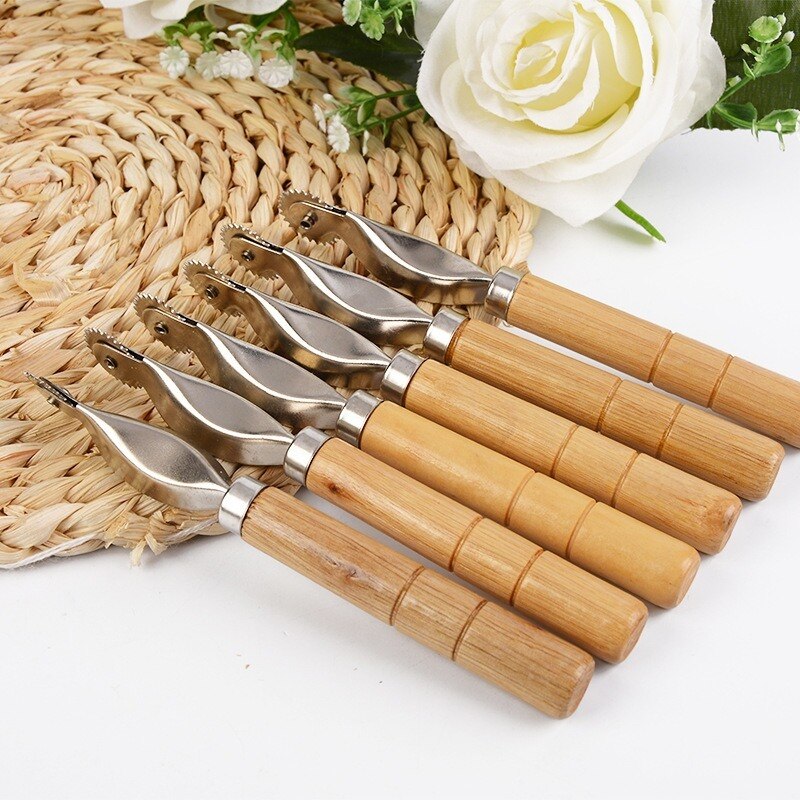 Tracing Wheel Stitch Marking Spacer Leather Needle Tracing Wheel with Wooden Handle and Leather Crafts