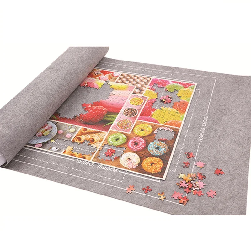 Puzzles Pad Jigsaw Roll Felt Mat Playmat Puzzles Blanket For Up To 1500 Pcs Puzzle Accessories Portable Mat (Only Mat)