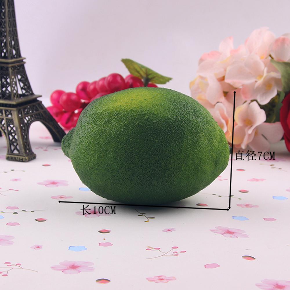 Simulation Fruit Vegetable Foam Lemon Decoration Green Lemon BasketGift Plate Furniture Handicraft Farmhouse Fruit Display Z0P9