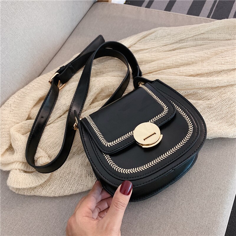 Ricamo Modello di Cuoio dell'UNITÀ di elaborazione Borsa con Tracolla per le donne 2020 semplice Spalla di colore Solido Borse Da Viaggio Femminile attraverso corpo Borsa