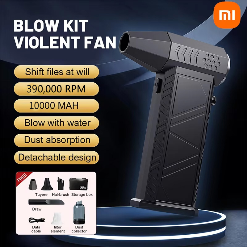 Xiaomi 400000 U/min Turbo-Lüfter, leistungsstarkes Luftgebläse, tragbarer kabelloser Staubreiniger, Typ C-Aufladung, bürstenloser Strahlgebläse-Außenventilator: Navy