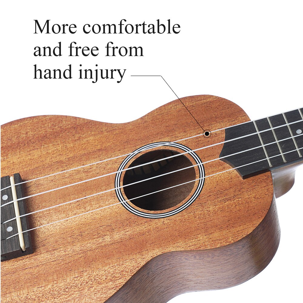 Ukulele 21 Inch Ukeleles Mini Guitar Musical Instrument Solid Wood with String Capo Thumb Hammer Strap for Beginners