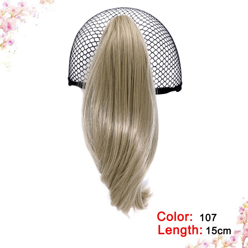 DIANQI Synthetic Hair Short Curly Blonde Black Small Ponytail Hair Grab Clip Hair Extensions For Women wigs: 107