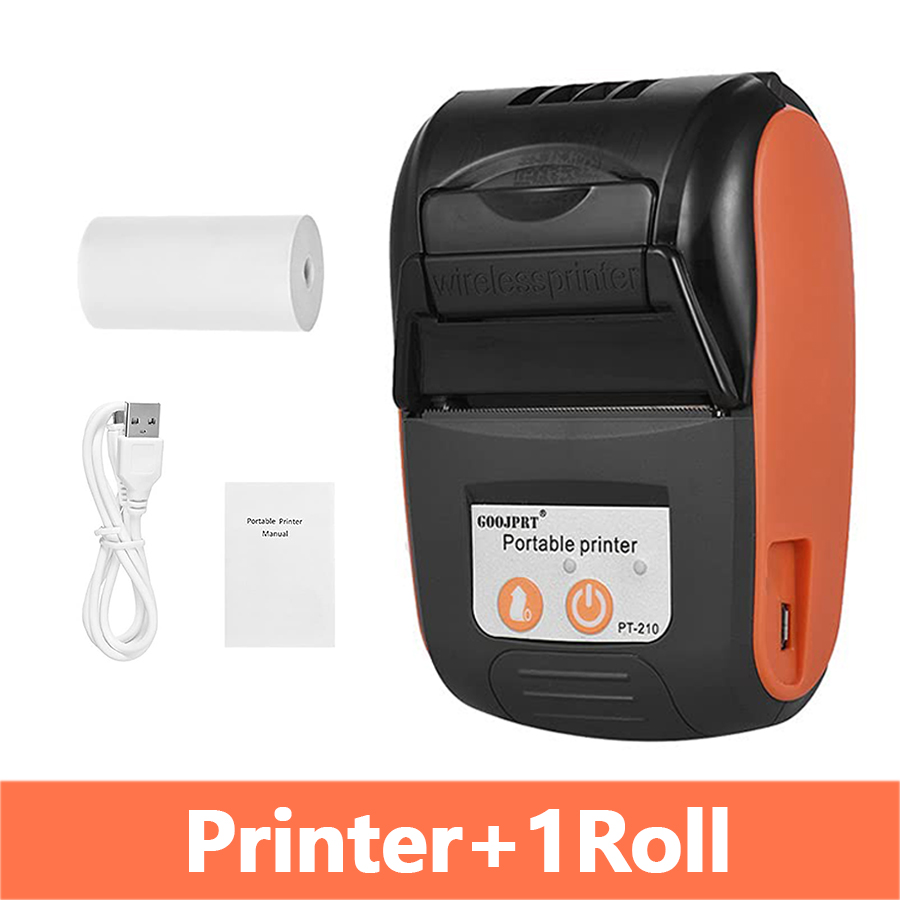 Mini Portable Thermal Receipt POS Printer Wireless Bluetooth 58mm Ticket Bill IOS Android PC Invoice Business Retail Ink-free: WHITE