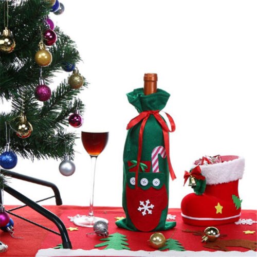 Gud jul julenisse vinflaskeposer dekke festival julemiddag bord dekor hjem dekorasjon