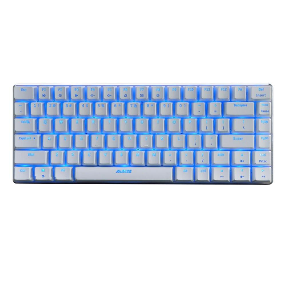 Ajazz AK33 Mechanical Keyboard 82 keys Black / Blue Switch Wired Gaming Keyboards for Tablet Desktop Computer Game Backlit: White2 Blue Light / Blue Switch