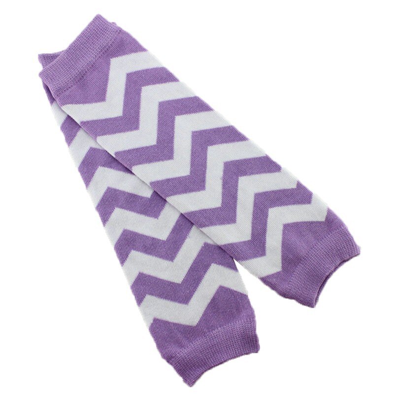 1 Pair Christmas Chevron Zig Zag Cotton Baby Leg Warmers For Girls 11Colors: 7 Lavender