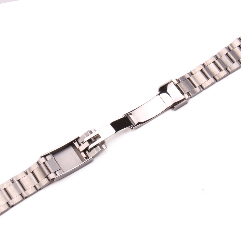 20mm 316L acier inoxydable bracelets de montre Bracelet argent brossé métal incurvé fin remplacement lien déploiement fermoir Bracelet de montre