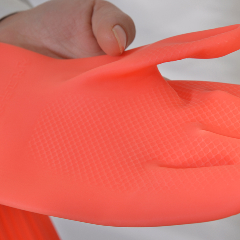 56cm Dish Washing Household Scrubbe Repeatable Kitchen Tool Waterproof Acid and Alkali Resistant Long Rubber Gloves