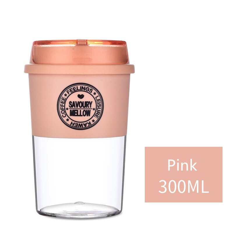 Bærbar 300ml/400ml- tritan materiale kaffekrus anti-skoldning lækagesikker te mælkekop rejse krus til: 300ml lyserøde