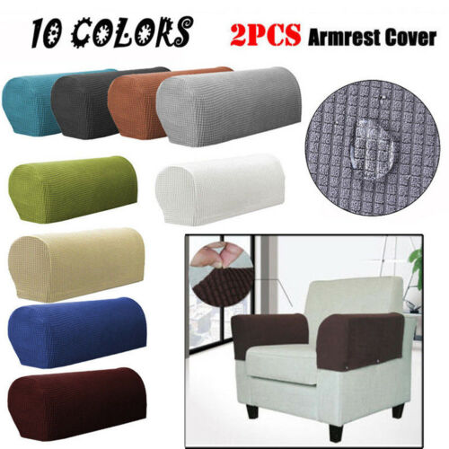 1 Pair Sofa Covers for Living Room Removable Arm Stretch Couch Chair Protector Armchair Covers Armrest Solid Couch Cover