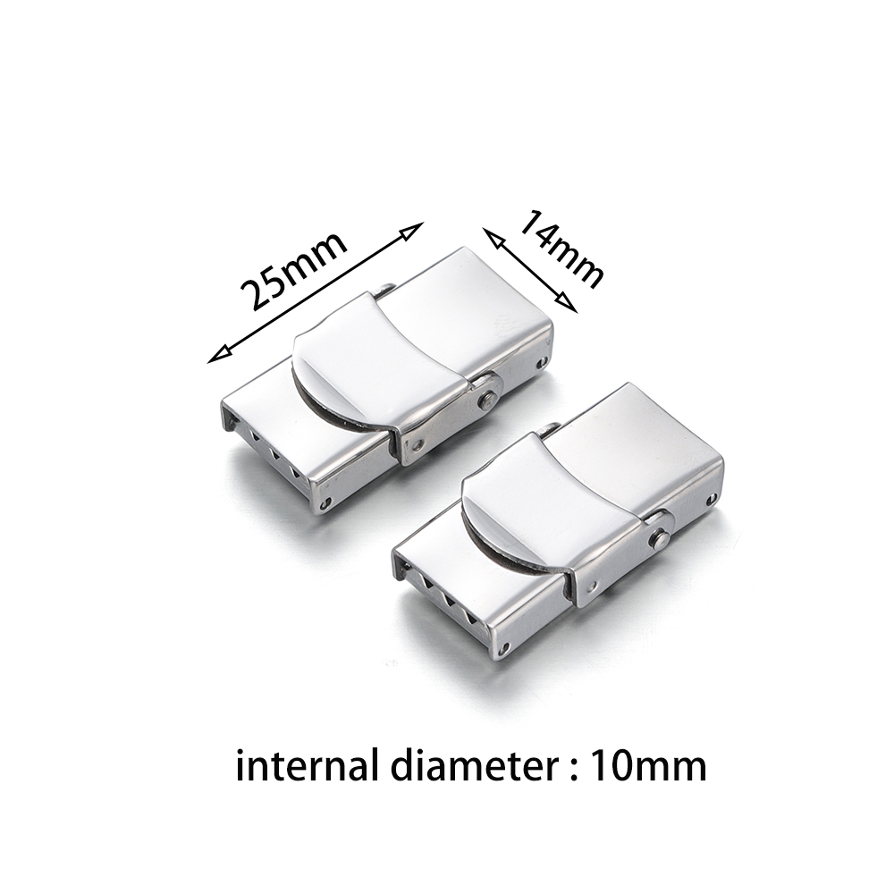 5 uds cierre de acero inoxidable gancho de mandíbula de engarzado cierres de correa de reloj conectar hebilla de encaje para DIY pulsera de silicona de cuero fabricación de joyas: Negro