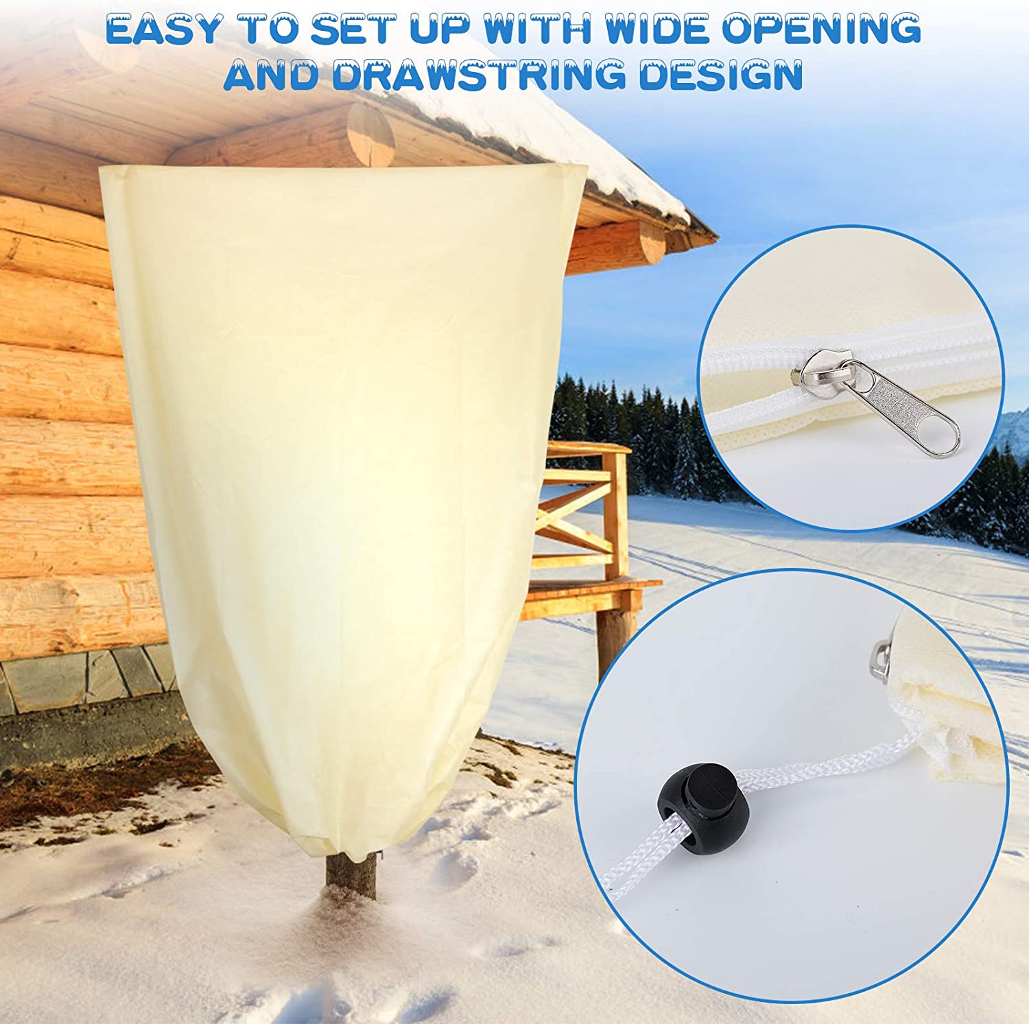 Mascarilla de protección anticongelante para plantas, manta cálida de invierno, para invernadero, para exteriores, 2 unidades