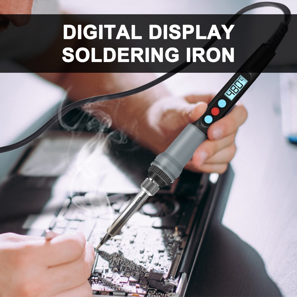 60W / 90W Soldering Iron Kit LED Digital Soldering Gun Adjustable Temperature Controlled Repair Electric 220V Tin Welding Tools