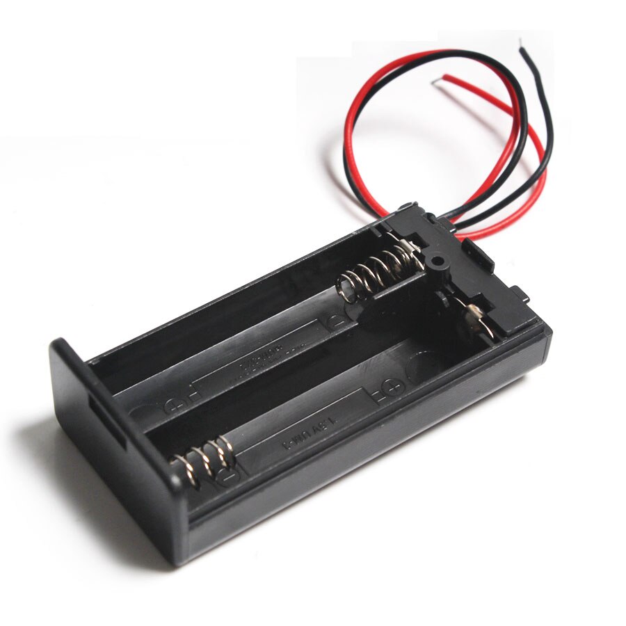 1PCS 2 x 3V AA Battery Holder Case Box Battery Box AA Flashlight Battery Holder With Cover ON / OFF Switch Wire Lead