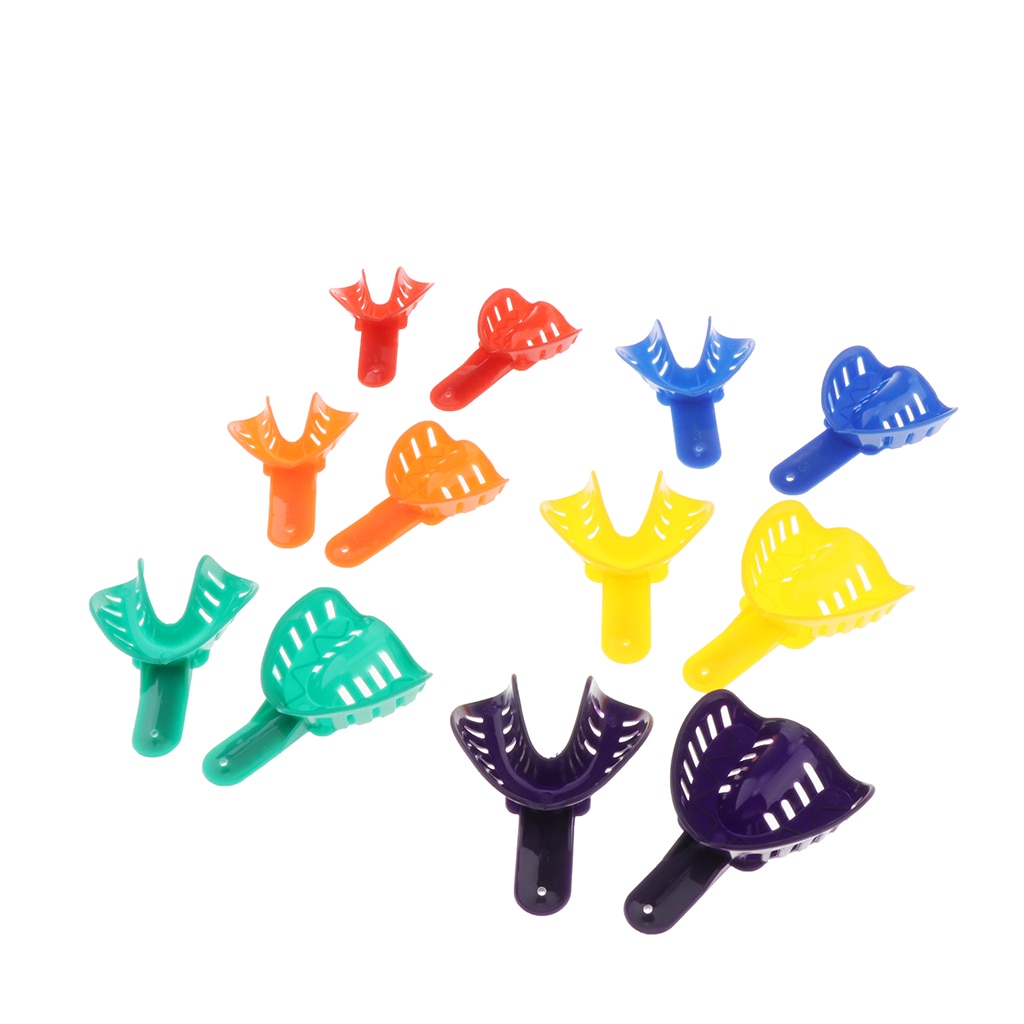 6 Pairs Upper &amp; Lower Plastic Impression Trays For Adults Children