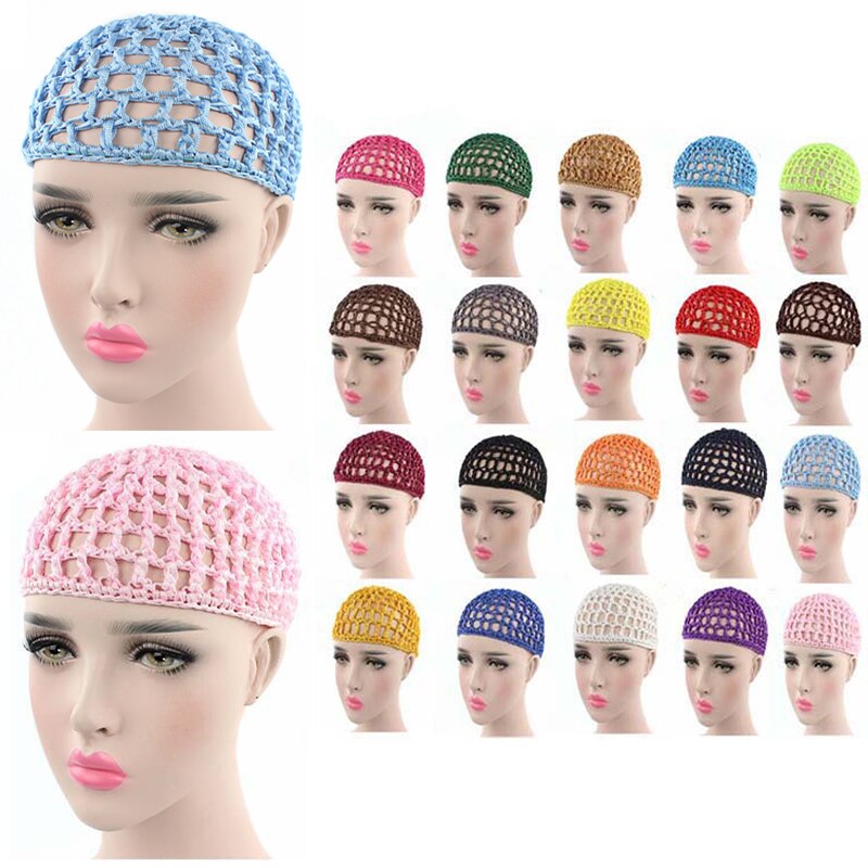 Mujeres de malla de pelo Net Crochet Cap Super elástico Gorro con trenzas africanas tejido Crochet trenza pelucas haciendo pelucas Color sólido peluca red turbante