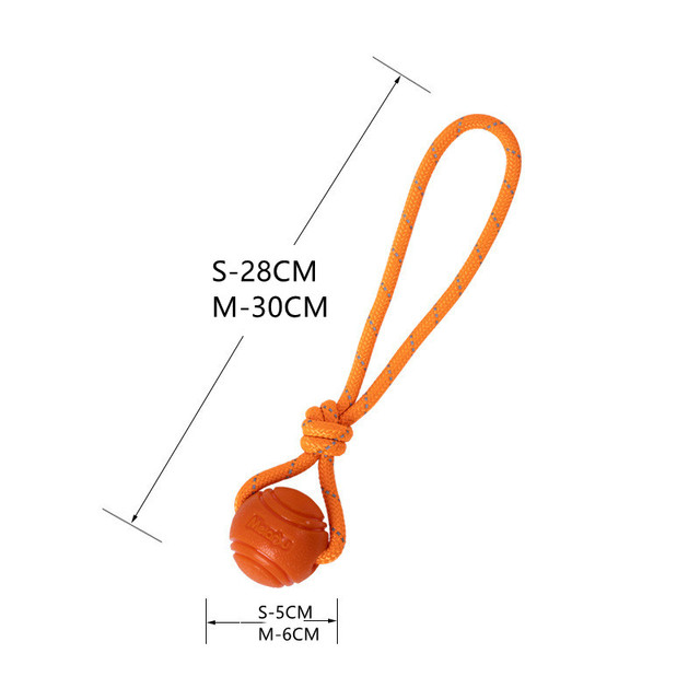 Dog Toys Ball Pet Dog Bouncy Rubber Solid Ball Resistance To Chew Toys Outdoor Throwing Recovery Training for Dogs: Orange-4 / M-6cm