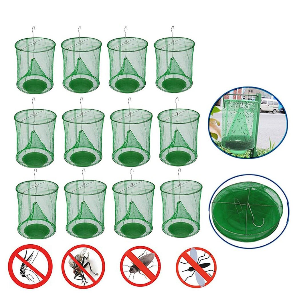 12Pcs Ranch Fly Trap, Flay Catcher, meest Effectieve Val Ooit Gemaakt Met Voedsel Aas Flay Voor Outdoor, Boerderijen En Park: Default Title
