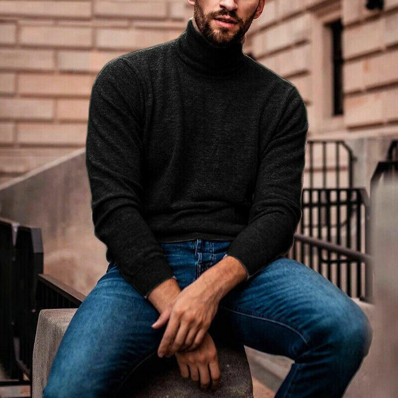 Pull à col roulé en coton pour homme, vêtement et fin, résistant, nouveauté hiver