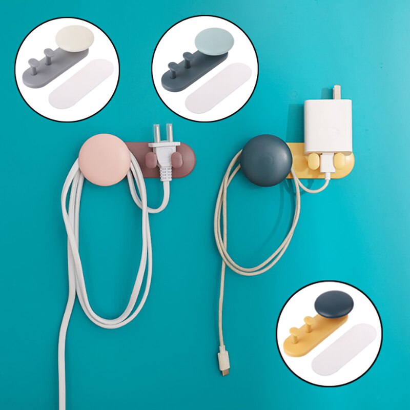 Opslag Houders Rekken Muur Opknoping Haak Saving Rekken Zelfklevende Vouwen Socket Keuken Apparaat Draad Plug Netsnoer Spoelen