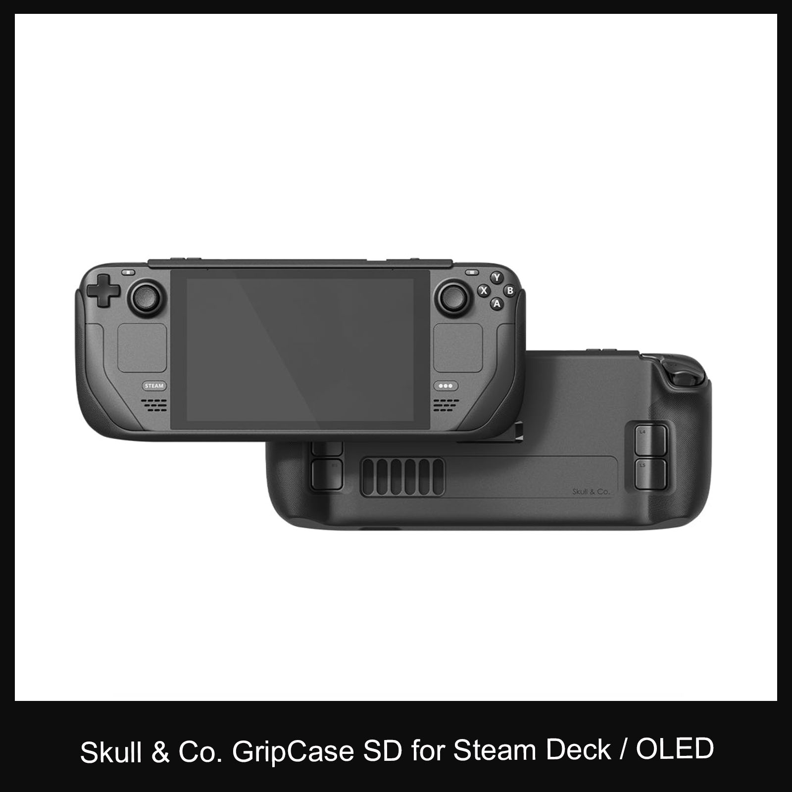 Skull & Co. GripCase Étui de protection SD Housse debout Coque en matériau souple pour Steam Deck Étui EDC Sac de transport pour Steam OLED