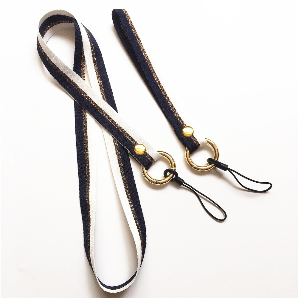 2 stk håndlavet stof nøglering til kvinder og piger med gylden rund clips og snor til at fastgøre nøgler og mobiltelefoner: Flåde