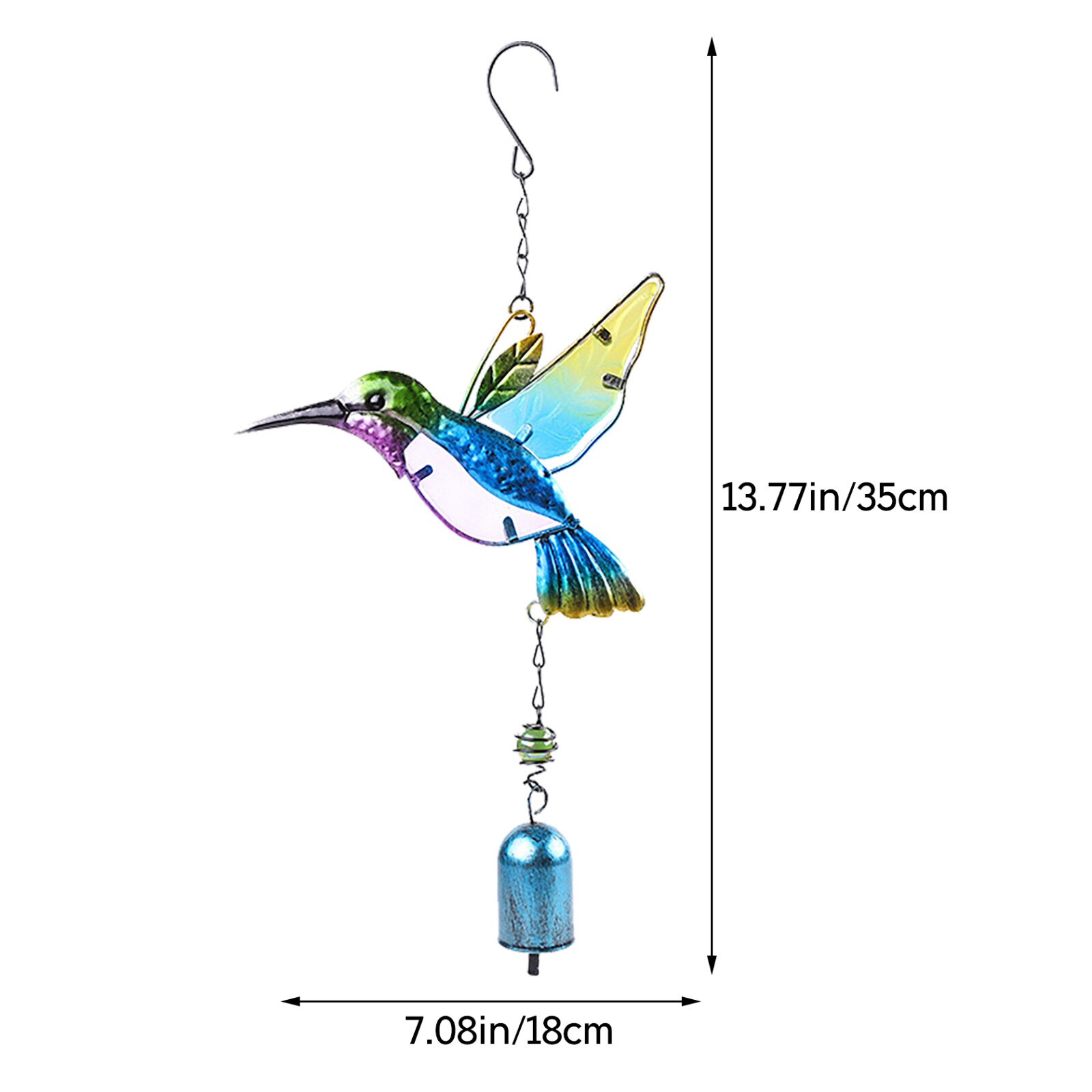 Wind Chimes Aluminum Hanging Ornament Home Outdoor Garden Yard Deco Hummingbird Wind Chime Hangs Pendant for Living room