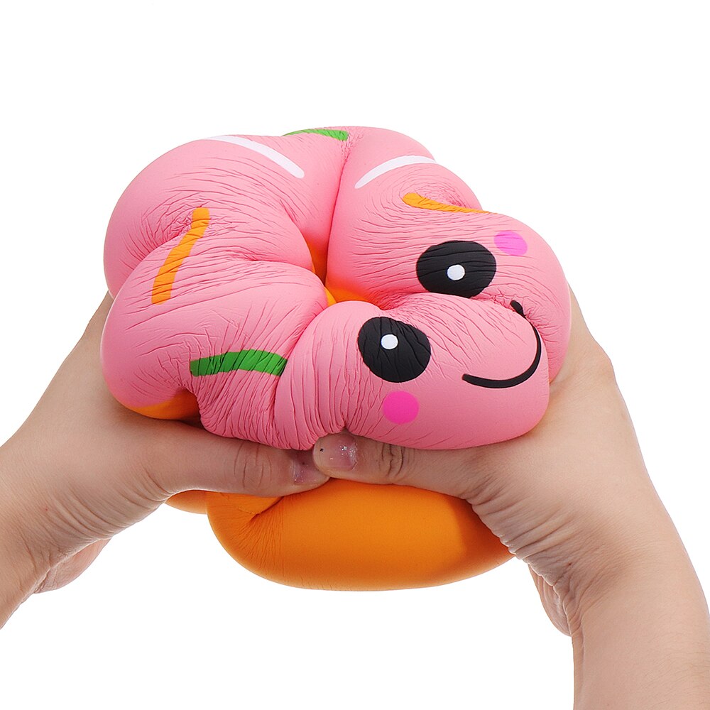 25cm Big Squishy Jumbo Squishy Cute Kawaii Soft Large Donut Squeeze Squishi Slow Rising Toy for Children Relieves Stress Anxiety