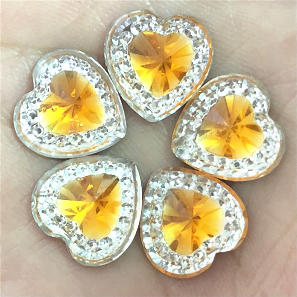 40pcs12mm Hars Hart/Plaksteen Rhinestone Applicaties Scrapbooking Voor: Yellow 40pcs