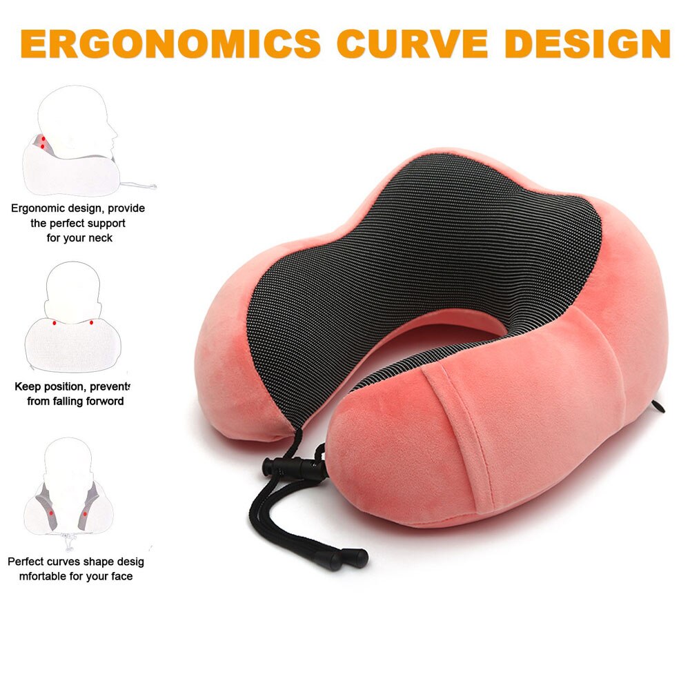 U Shaped Memory Foam Neck Pillows Soft Travel Pillow Neck Cervical Airplane Pillow 30*28*14CM Cervical Travel Healthcare Bedding