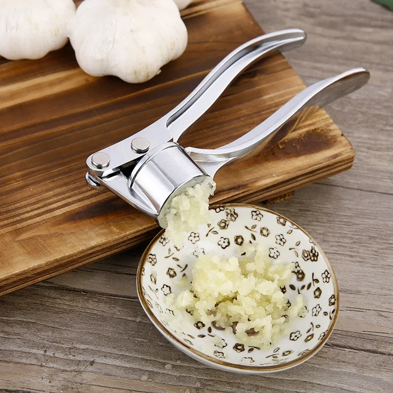 Stainless steel manual small garlic press for pounding garlic paste, kitchen supplies, manual garlic press kitchen items