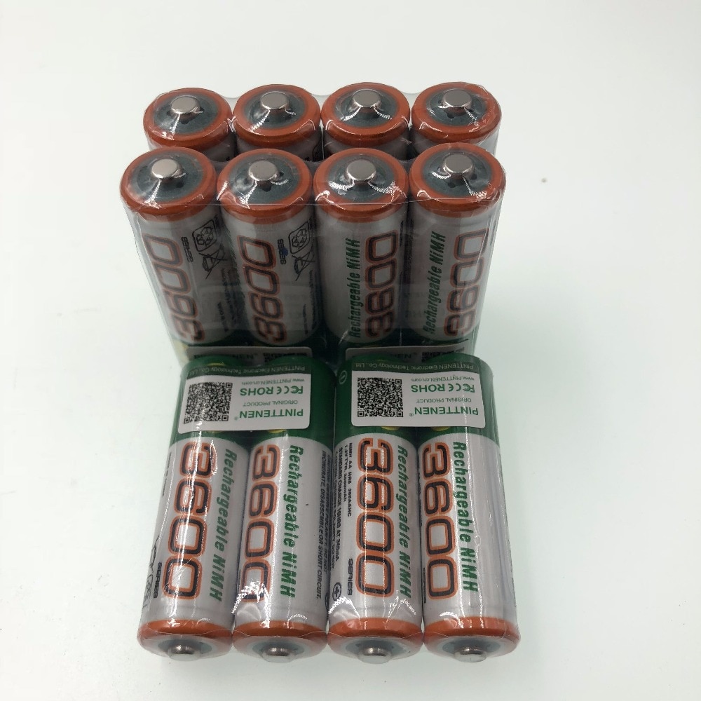 100% Origina 1.2 V AA 3600mAh NI MH Pre-Charged Batteries Ni-MH Rechargeable AA 3600 Battery For Toys Camera Microphone