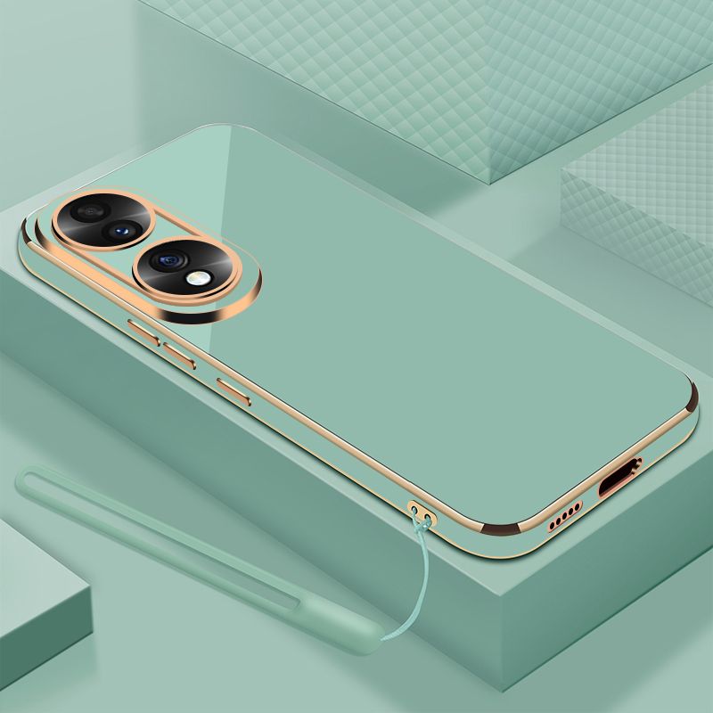 For Honor X7b Case Honor X7B Cover CLK-LX1 CLK-LX2 CLK-LX3 Luxury Square Plating Honor X7 X7A Phone Case Shockproof Back Cover: aluminum / Blue