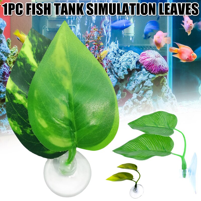 Double-Layered Simulation Ornamental Leaf Betta Fish Rest Spawning Leaf Betta Fish Bed Hammock for Fish Tank Aquarium JA55