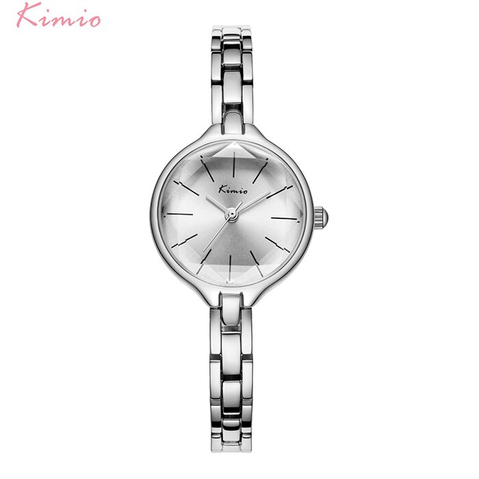 KIMIO Frauen Einfache Kleine Zifferblatt Quarzuhr Damen Kette Wasserdichte Edelstahl Armband Uhren Uhr Horloge Reloj Mujer: 5374