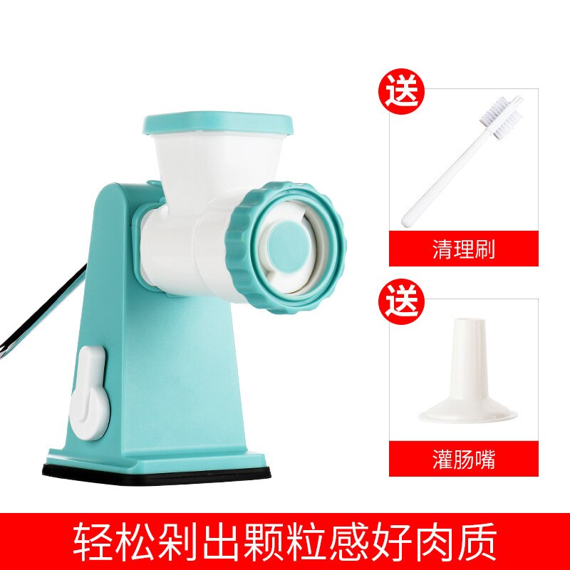 Manual hand meat grinder machine meat cut meat grinder enema Household appliances kitchen cooking Unplugged Sausage machine: Blue
